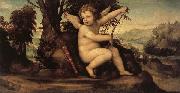 SODOMA, Il Cupid in a Landscape painting